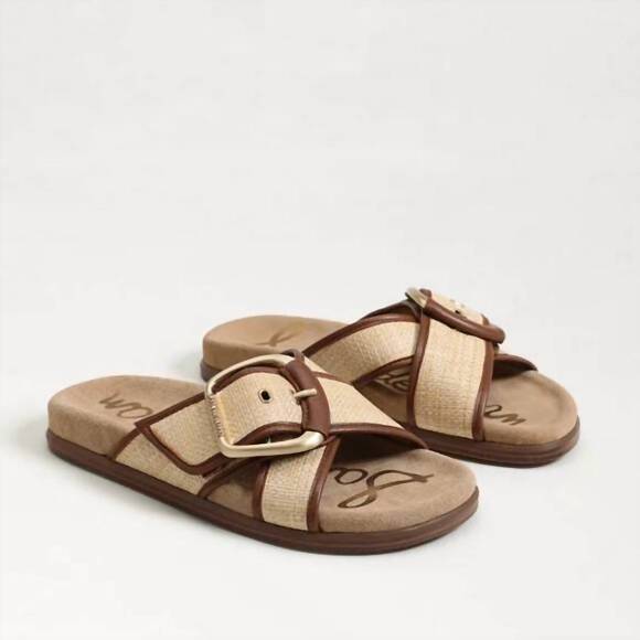 SAM EDELMAN Shoes - NEW SAM EDELMAN women's darla multi buckle slide sandals in bleached beechwood f